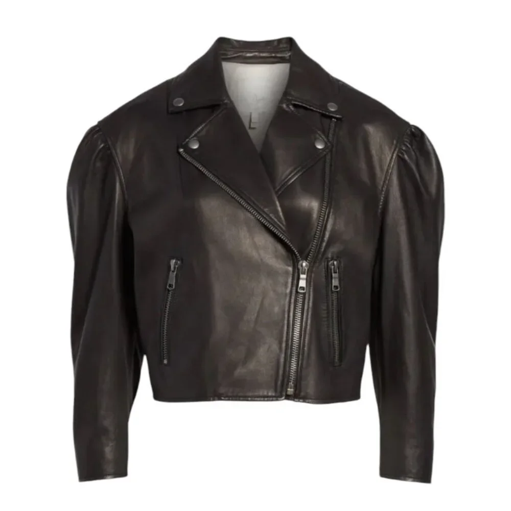 Brand New with Tag Joie Black Leather Jacket Classic and Versatile Style - Picture 3 of 16